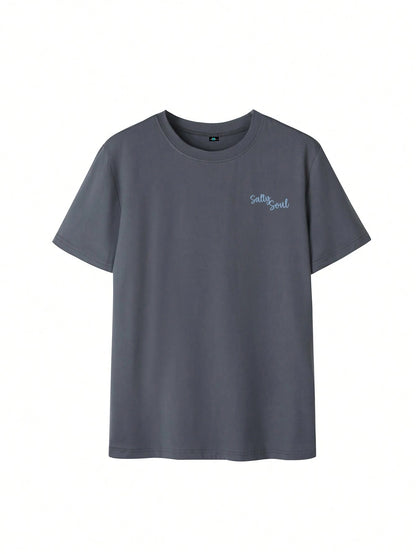 SXV Summer New Coconut Tree Print Casual Round Neck Short Sleeve T-Shirt