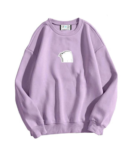 SXV 'Frog & Mushroom’ Printed Cool Aesthetic Drop Shoulder Oversized Baggy Sweatshirt