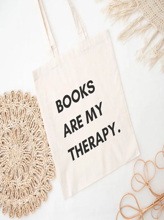 SXV "Books are my therapy" canvas tote bag Jhola