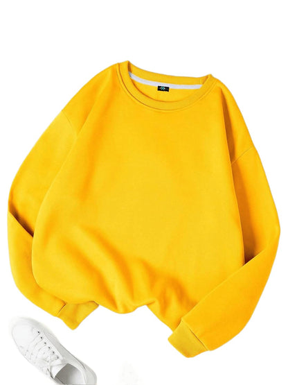 SXV STYLE Solid Plain Unisex Cotton Oversized Baggy Sweatshirt