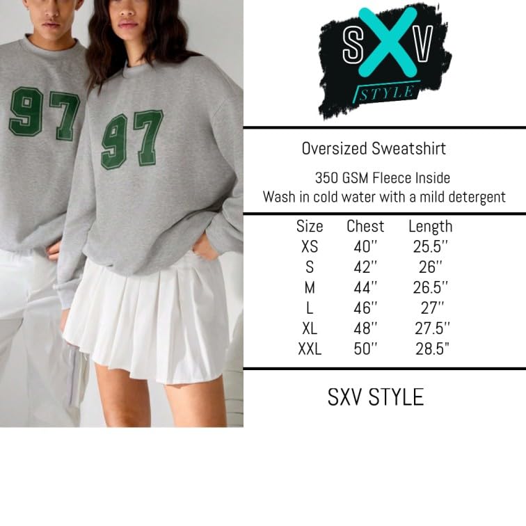 SXV 'Frog & Mushroom’ Printed Cool Aesthetic Drop Shoulder Oversized Baggy Sweatshirt