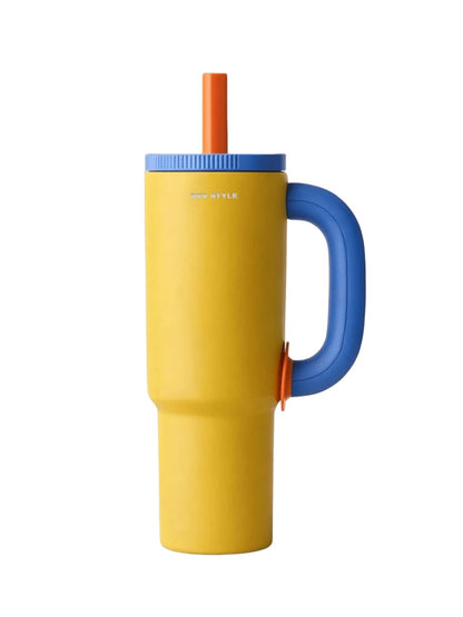 SXV STYLE Insulated Tumbler with Straw and Handle, 1200 ml, Stainless Steel Tumbler for Hot & Cold, Leak-Proof Coffee Mug for Travel, Office, Gym & Sipper Water Bottle for Adults (Pink)