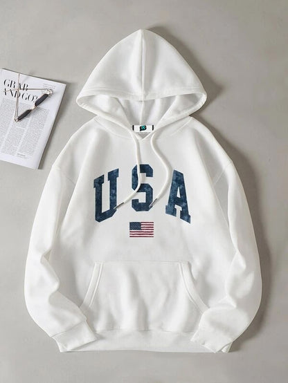 SXV  'USA’ Printed Cool Aesthetic Sweatshirt Hoodie