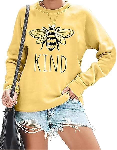 SXV 'KIND’ Printed Cool Aesthetic Drop Shoulder Oversized Baggy Sweatshirt