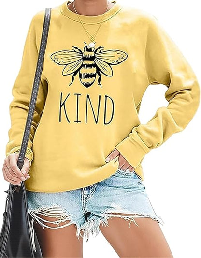 SXV 'KIND’ Printed Cool Aesthetic Drop Shoulder Oversized Baggy Sweatshirt