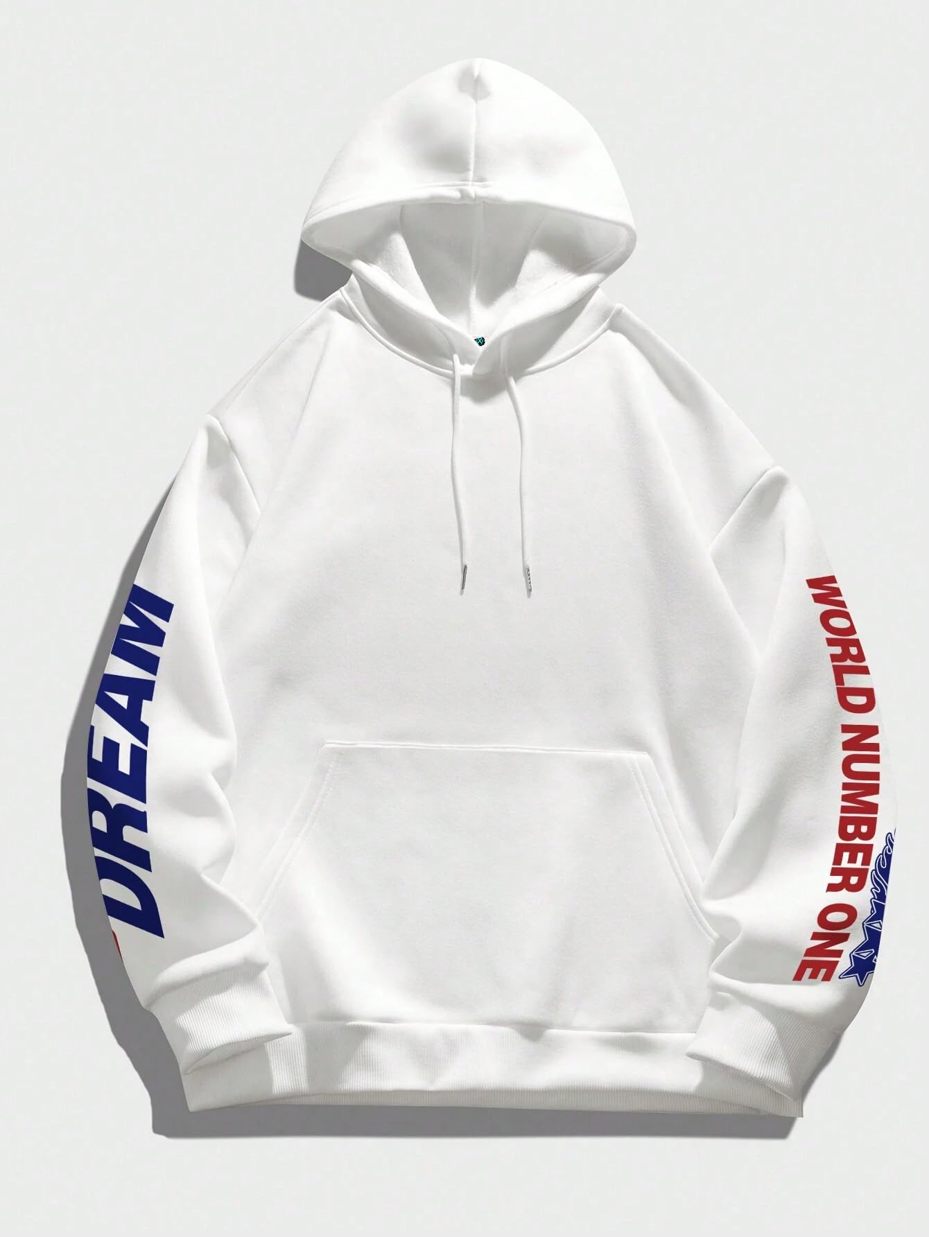 SXV STYLE World Number ONE Men's Creative Printed Letter Casual Sports Commuter Versatile Long Sleeve Hoodie Sweatshirt