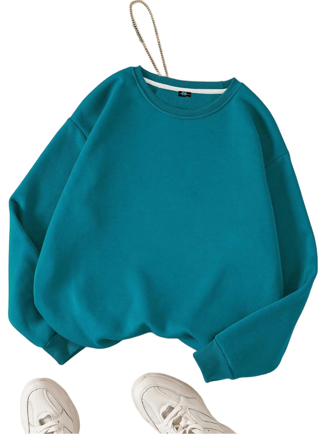 SXV STYLE Solid Plain Unisex Cotton Oversized Baggy Sweatshirt