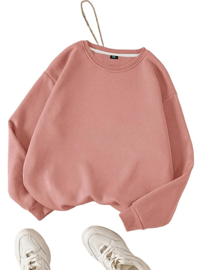 SXV STYLE Solid Plain Unisex Cotton Oversized Baggy Sweatshirt