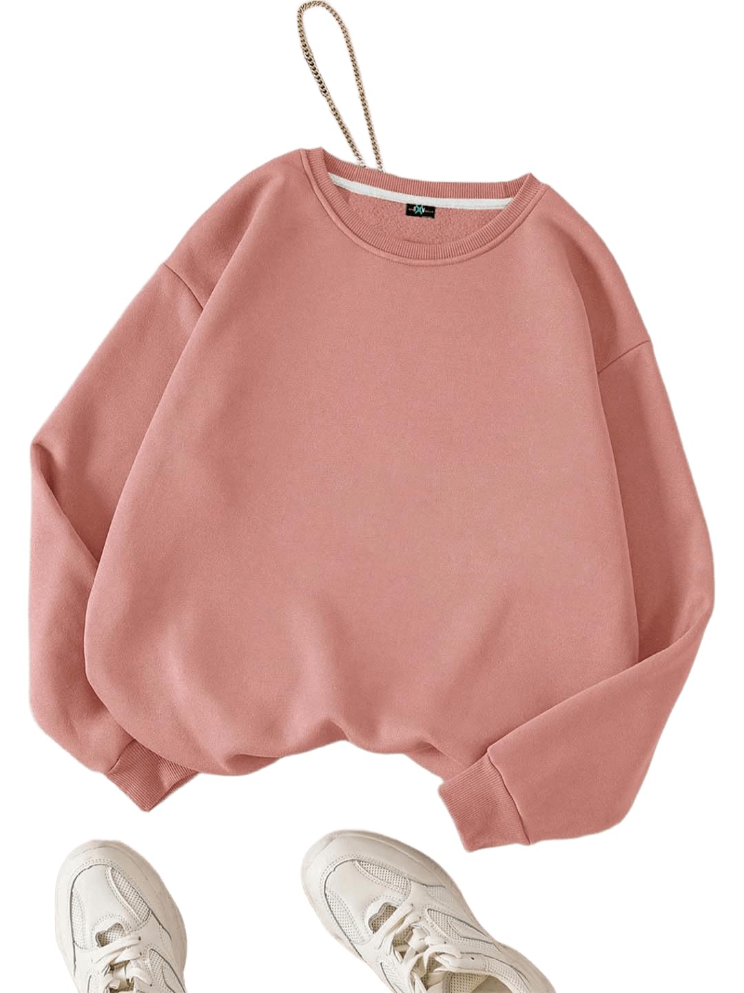 SXV STYLE Solid Plain Unisex Cotton Oversized Baggy Sweatshirt