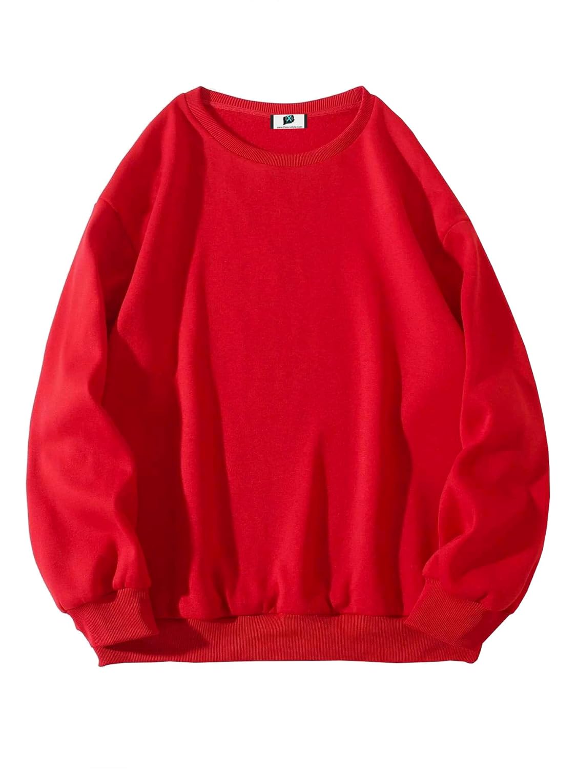 SXV STYLE Solid Plain Unisex Cotton Oversized Baggy Sweatshirt