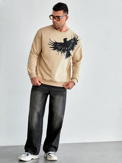 SXV  'Giant Eagle’ Printed Cool Aesthetic Drop Shoulder Oversized Sweatshirt