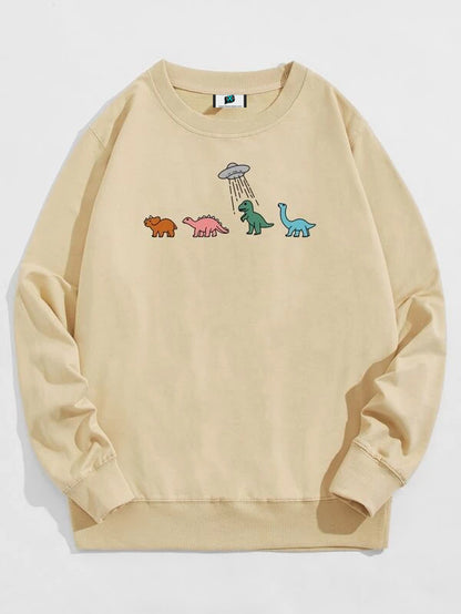 SXV  'Dianousures Gang’ Printed Cool Aesthetic Drop Shoulder Oversized Sweatshirt