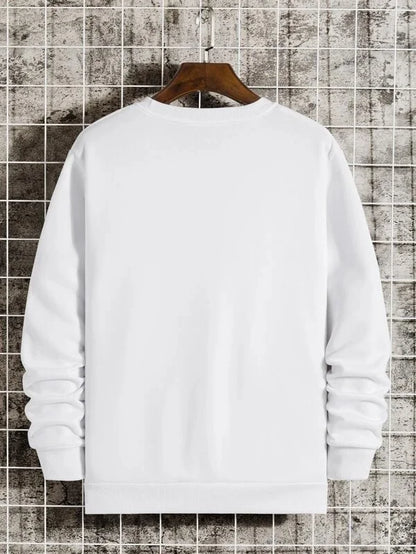 SXV Solid Round Neck Plain Drop Shoulder  Oversized Sweatshirt