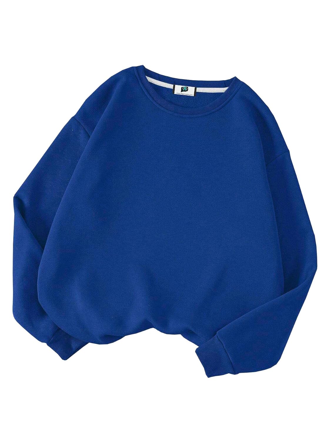 SXV STYLE Solid Plain Unisex Cotton Oversized Baggy Sweatshirt