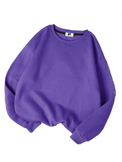 SXV STYLE Solid Plain Unisex Cotton Oversized Baggy Sweatshirt