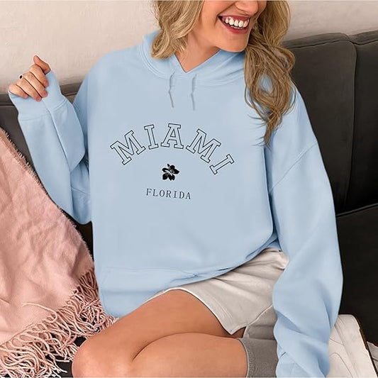 SXV 'MIAMI FLORIDA’ Printed Cool Aesthetic Sweatshirt Hoodie