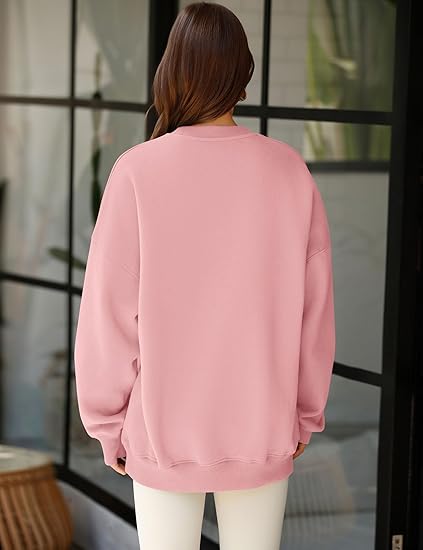 SXV Oversized Sweatshirt for Women Crewneck Long Sleeve Casual Fleece Tops Graphic Hoodies Pullover Sweater