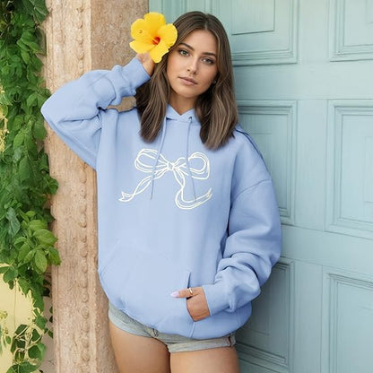 SXV 'BOW’ Printed Cool Aesthetic Sweatshirt Hoodie