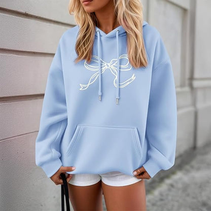 SXV 'BOW’ Printed Cool Aesthetic Sweatshirt Hoodie