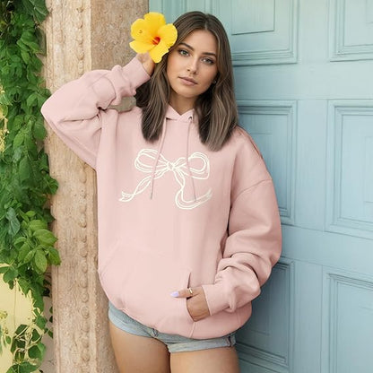 SXV 'BOW’ Printed Cool Aesthetic Sweatshirt Hoodie