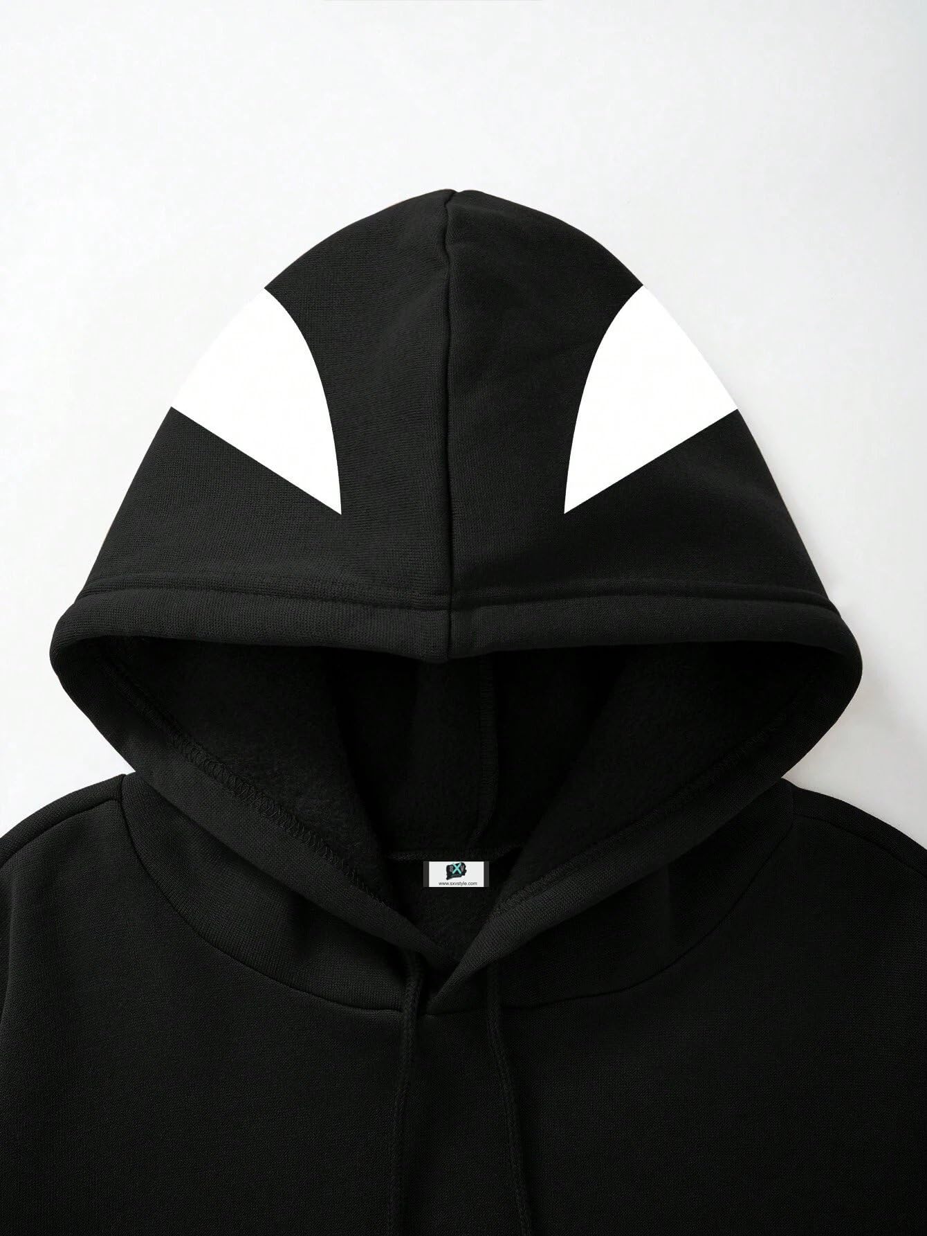 SXV STYLE Spider Cap Printed Black Hoodie