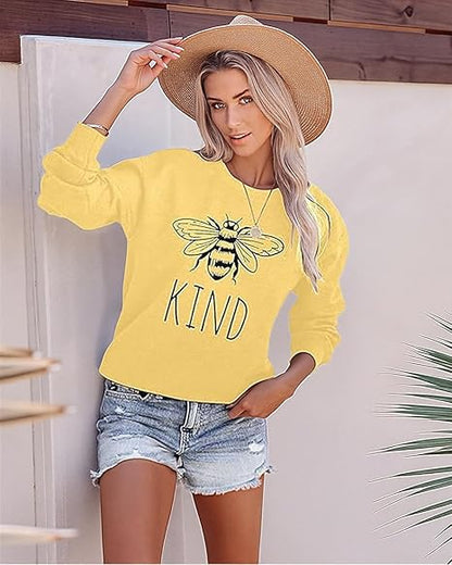 SXV 'KIND’ Printed Cool Aesthetic Drop Shoulder Oversized Baggy Sweatshirt