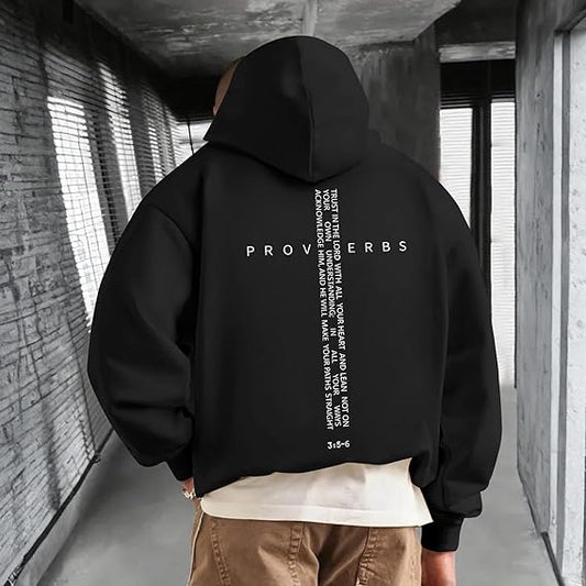 SXV Christian Hoodies for Men Inspirational Religious Faith Cross Sweatshirts Vintage Bible Verse Graphic Hoodie Pullover