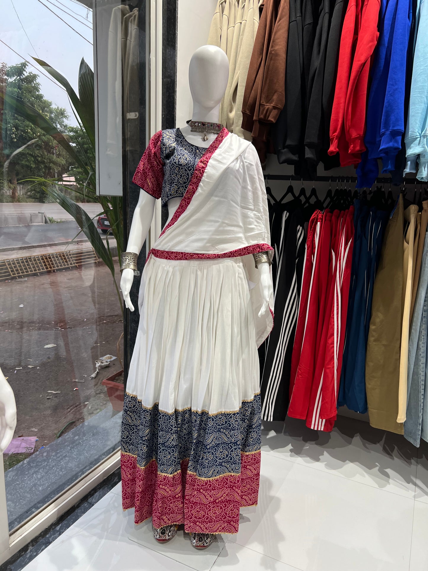 SXV white and pink cotton chaniya choli for festive season (limited edition)