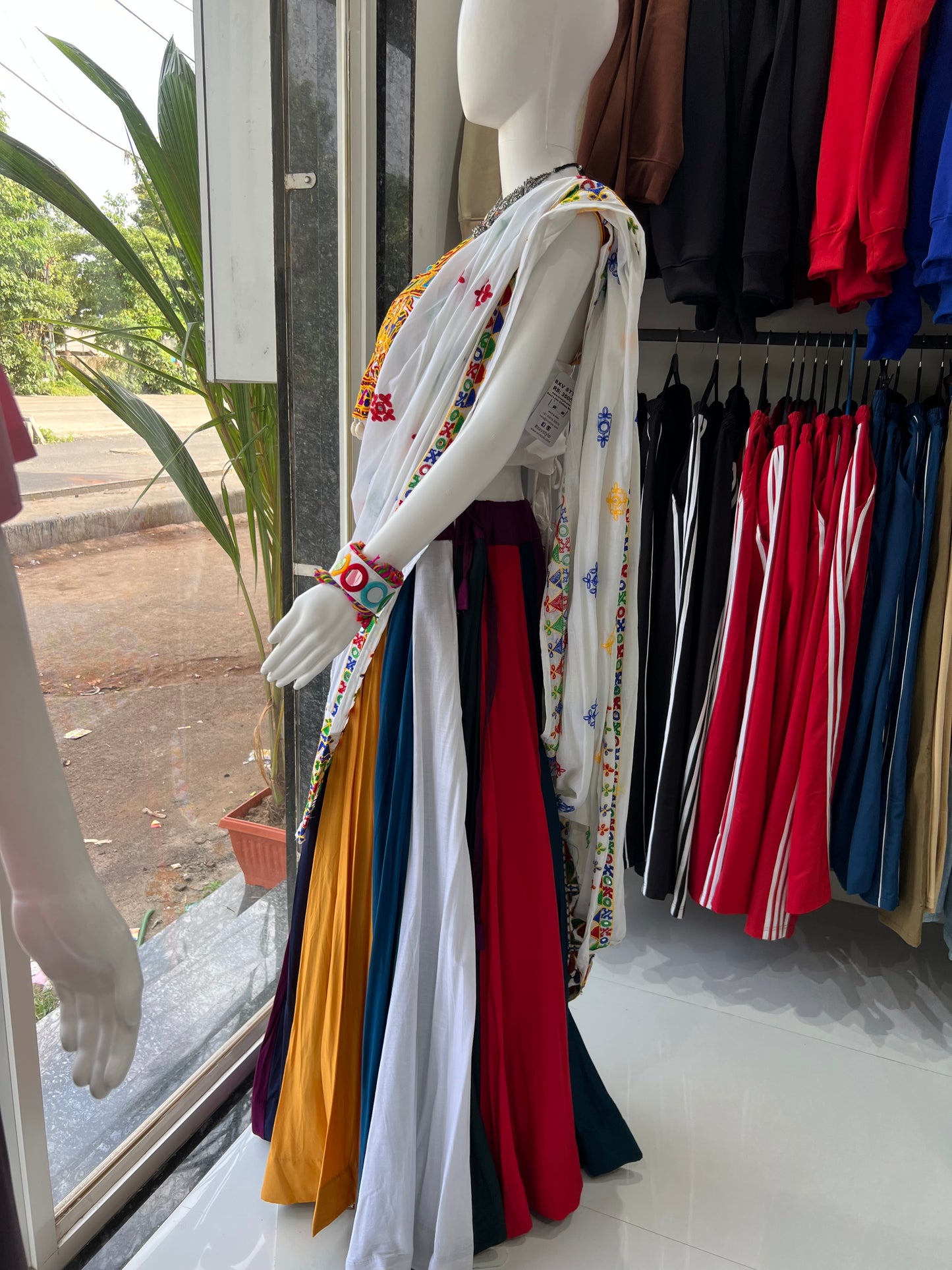 SXV multicoloured kutchi work cotton chaniya choli from gujarat for festive season (limited edition)