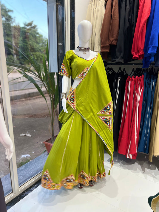 SXV parrot cotton embroidered chaniya choli for festive season (limited edition)