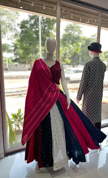 SXV multicolour mirror work cotton chaniya choli for festive season (limited edition)fully stitched