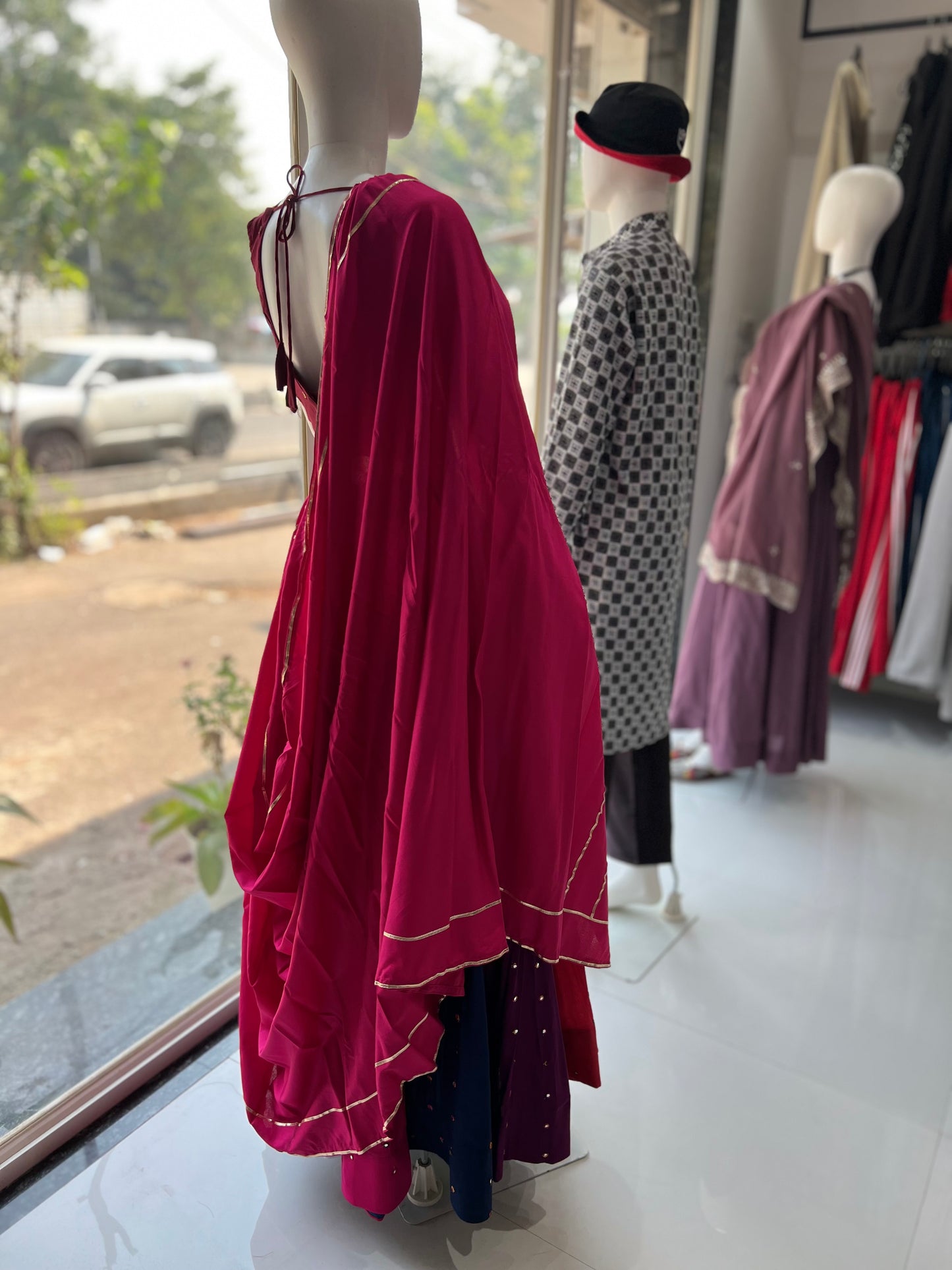 SXV multicolour mirror work cotton chaniya choli for festive season (limited edition)fully stitched