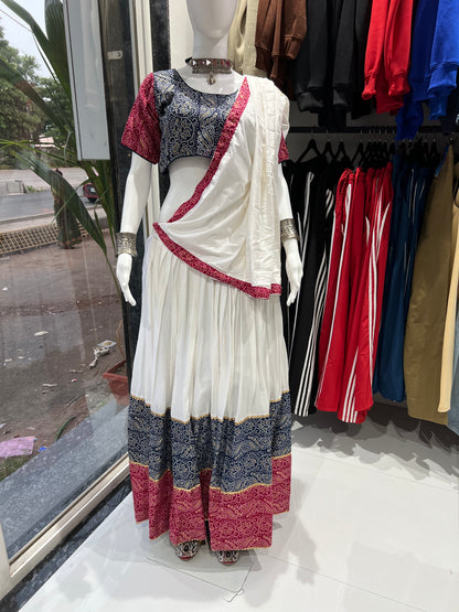 SXV white and pink cotton chaniya choli for festive season (limited edition)