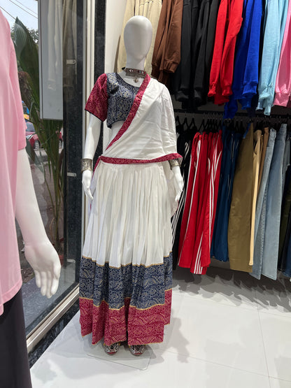 SXV white and pink cotton chaniya choli for festive season (limited edition)