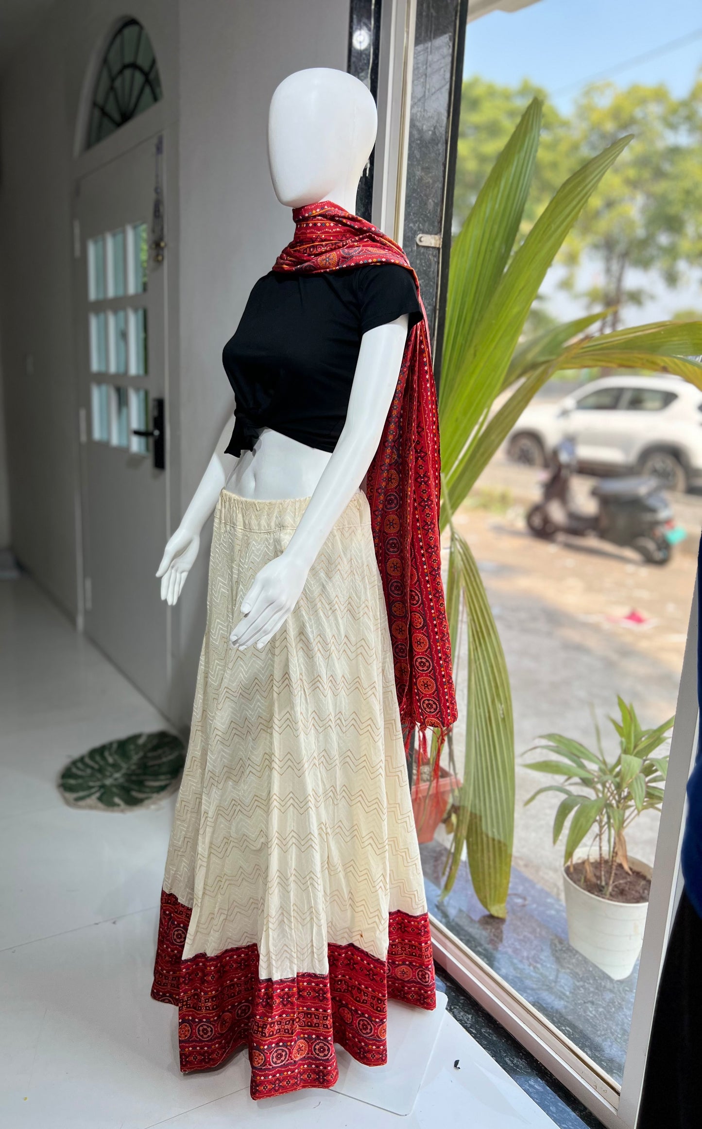 SXV  cotton chaniya with top and dupatta combo for festive season (limited edition)fully stitched