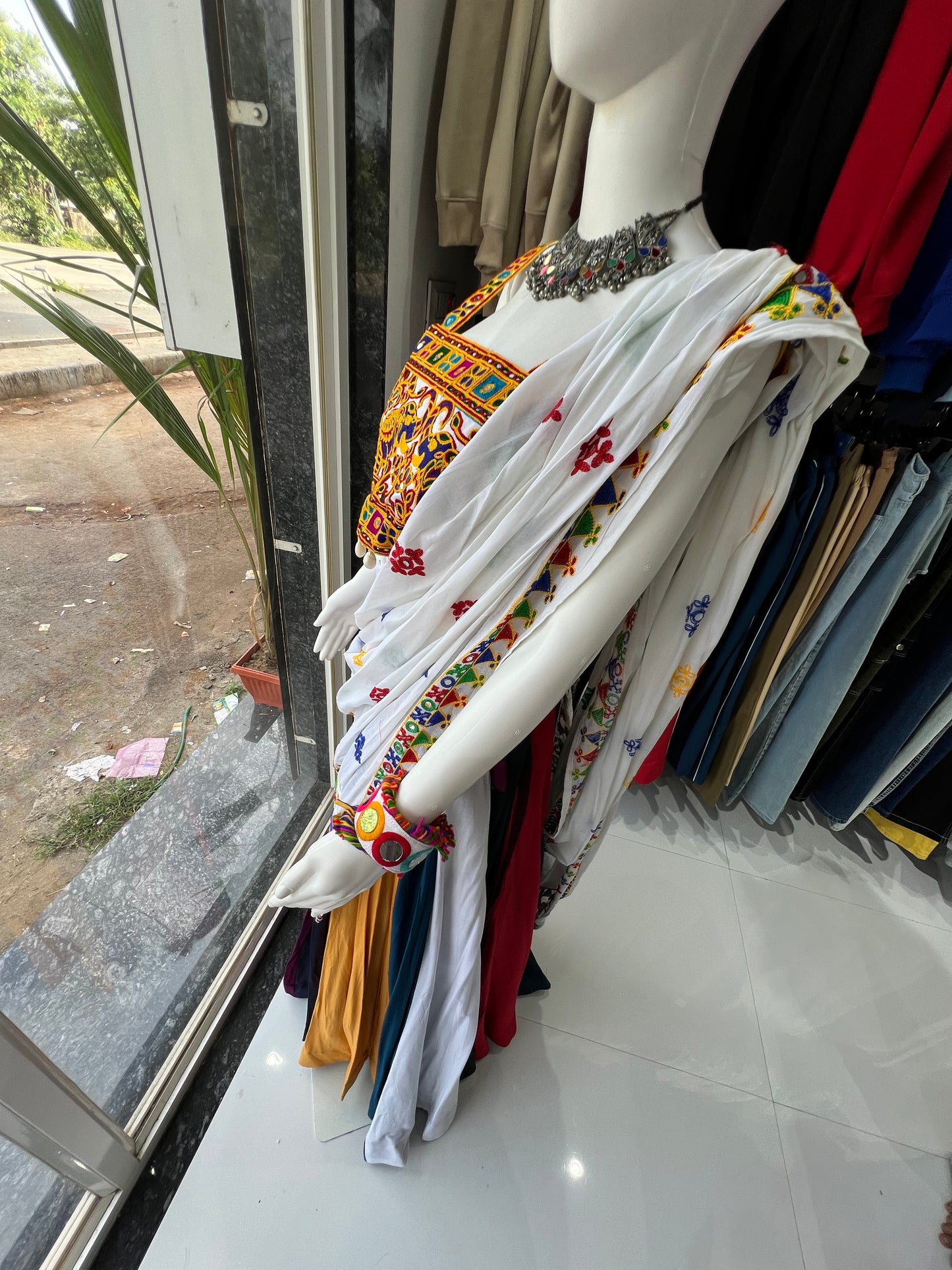 SXV multicoloured kutchi work cotton chaniya choli from gujarat for festive season (limited edition)