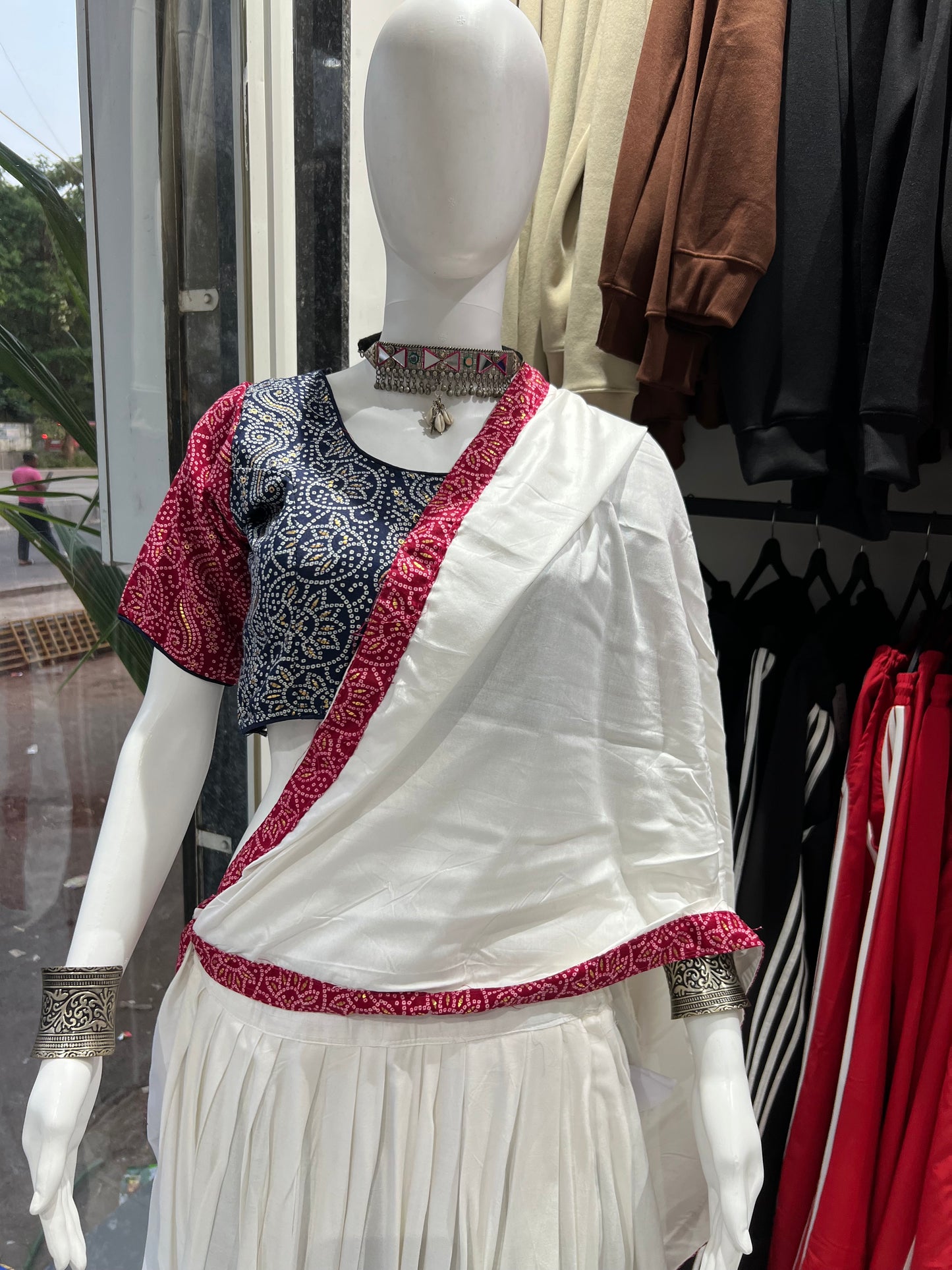 SXV white and pink cotton chaniya choli for festive season (limited edition)