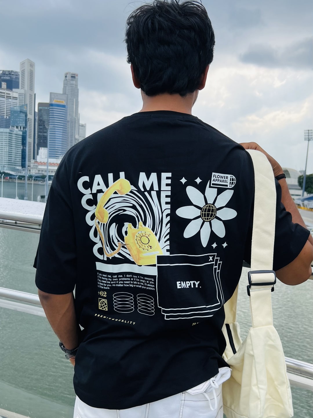 SXV  'CALL ME FLOWER’ Printed Cool Aesthetic Oversized T-shirt