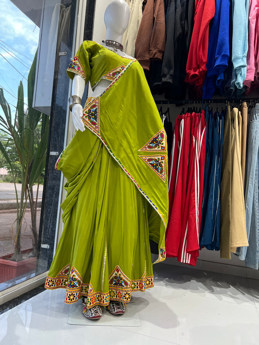 SXV parrot cotton embroidered chaniya choli for festive season (limited edition)