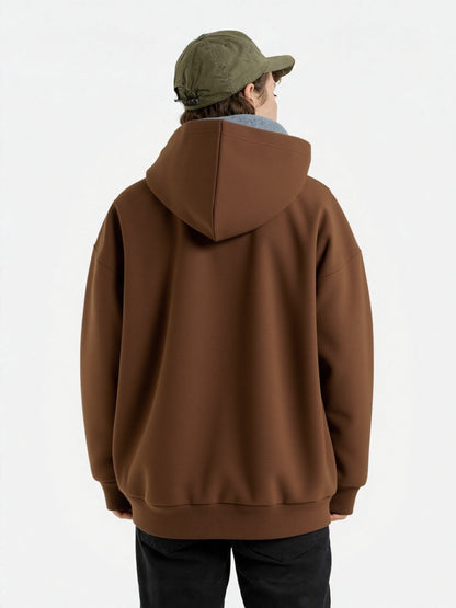 SXV LUXE Premium Quality 3D Printed Brown Hoodie (100% cotton 450 gsm fleece inside)
