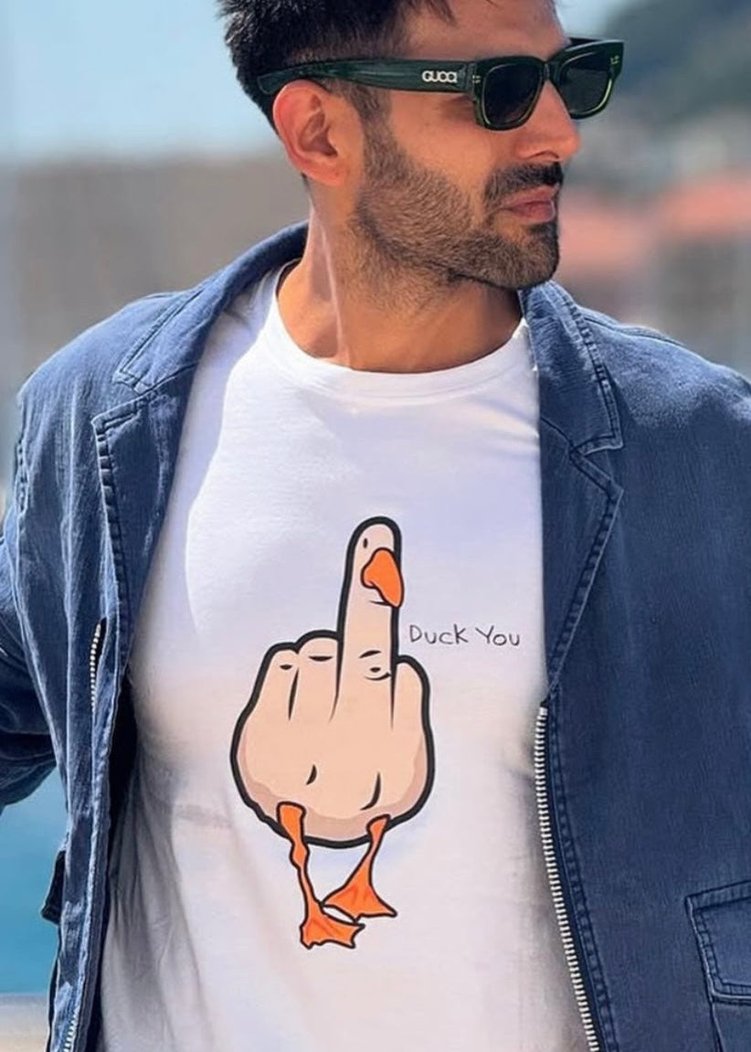 SXV ‘duck you’ Printed Cool Aesthetic Oversized Baggy T-shirt