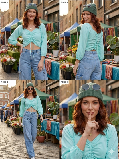 SXV Ruched Pullover Crop Top