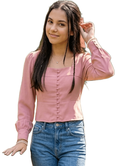 SXV Solid Dusty Pink Cuffed Sleeves Crop Top