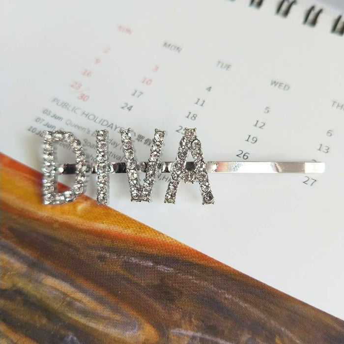 Silver Diamond Rhinestone Letter Hair Clips Hairpin Bangs Clip Sweet Barrette Hairclips Hair Accessories