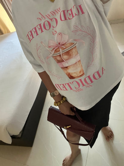 Iced Coffee Addicted Baggy T-shirt 180gsm 100% cotton