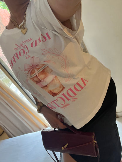 Iced Coffee Addicted Baggy T-shirt 180gsm 100% cotton