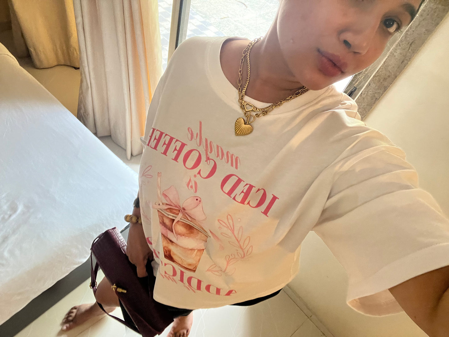 Iced Coffee Addicted Baggy T-shirt 180gsm 100% cotton