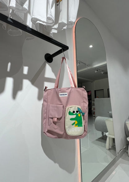 SXV "Cloud crocodile" canvas korean tote bag