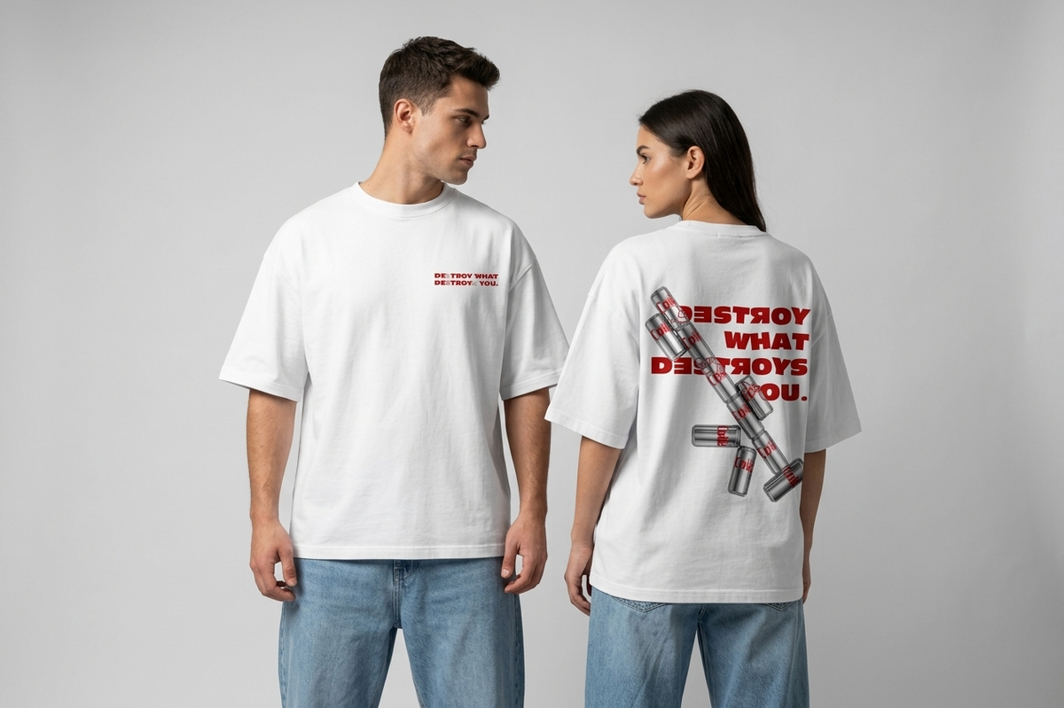SXV DESTROY WHAT DESTROYS YOU Print Short Sleeve T-Shirt
