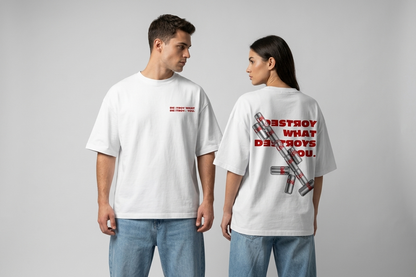SXV DESTROY WHAT DESTROYS YOU Print Short Sleeve T-Shirt